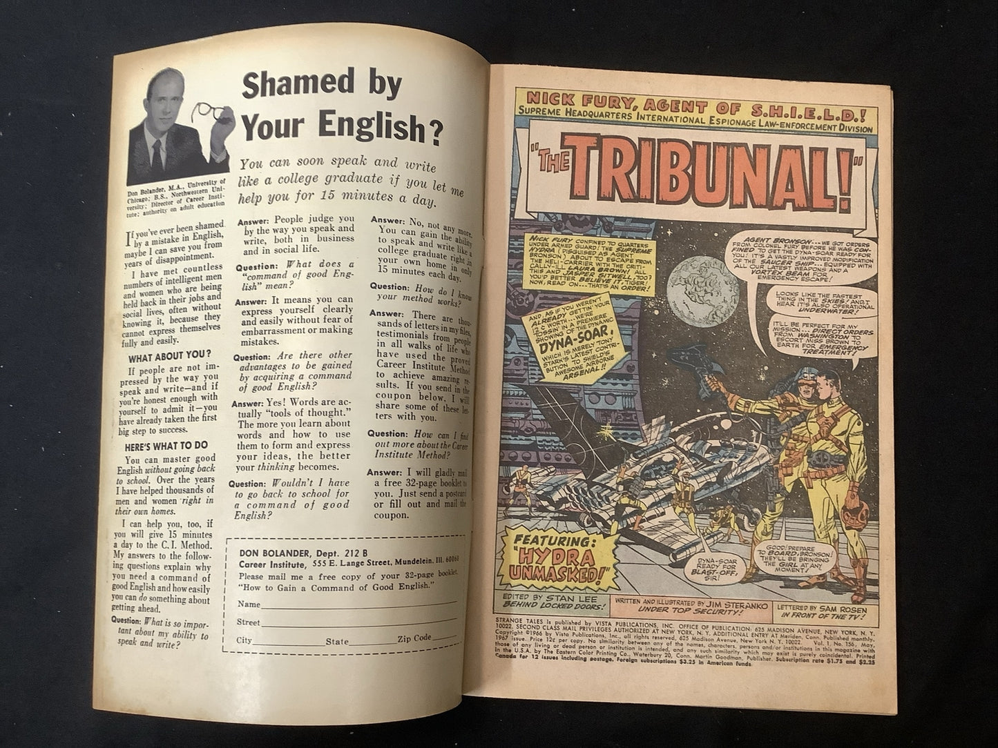 Strange Tales #156 (1967) VF- (7.5) Cream To Off White, Stan Lee/Jim Steranko