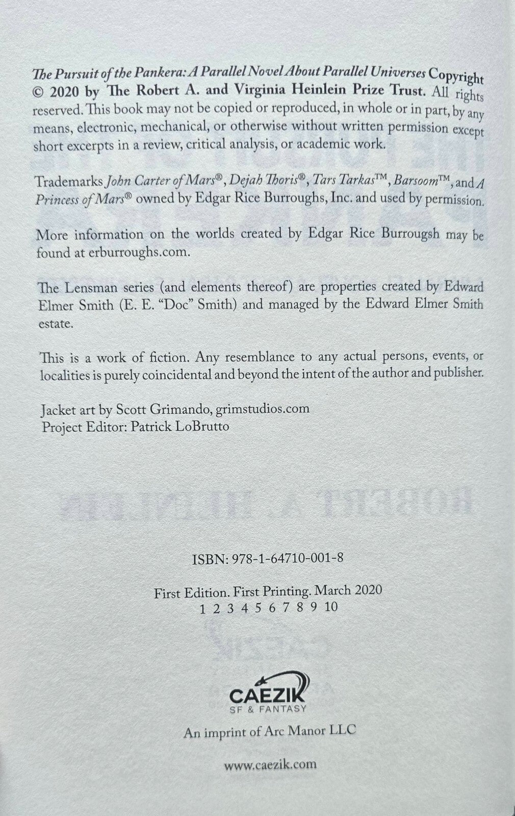 The Pursuit Of The Pankera By Robert A. Heinlein (2020, 1st Ed. HC) JD