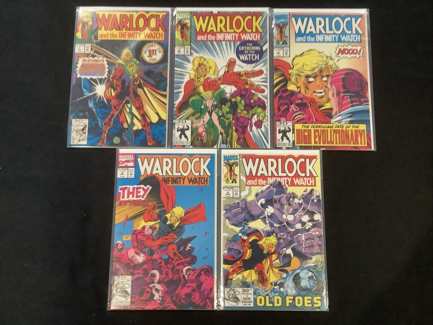 Warlock and the Infinity Watch #1-5 Comic Lot, Marvel Comics, Jim Starlin, 1992