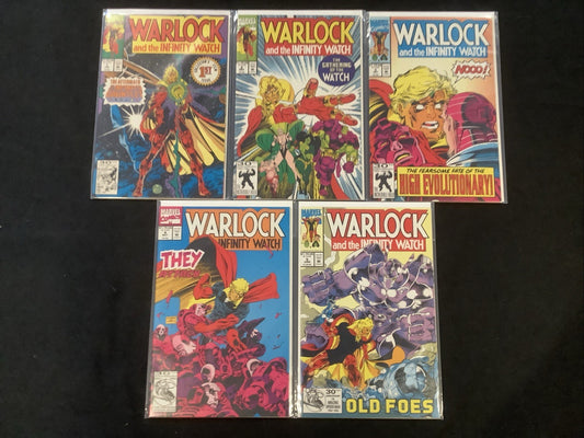 Warlock and the Infinity Watch #1-5 Comic Lot, Marvel Comics, Jim Starlin, 1992