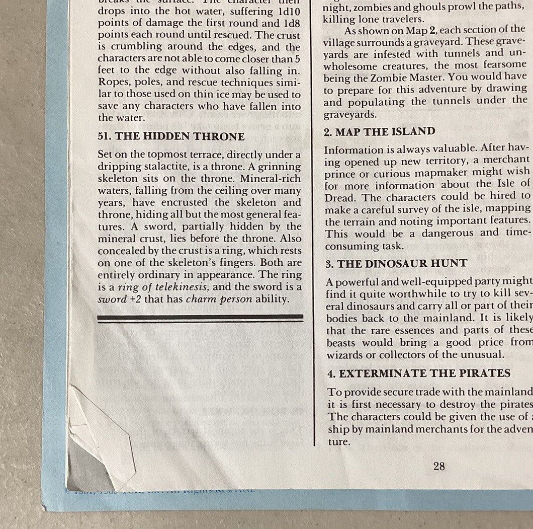 D&D Module X1-The Isle of Dread (Orange)-Dungeons & Dragons-TSR 9043 With Map D1