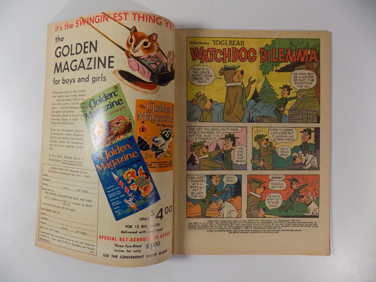Yogi Bear #18 Gold Key Comic October 1964 Fine/Very Fine