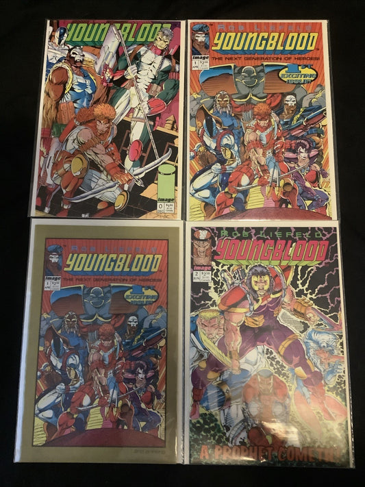 Youngblood #0-2 + Second Print #1 Comic Lot, Image Comics,  Rob Liefeld, 1992