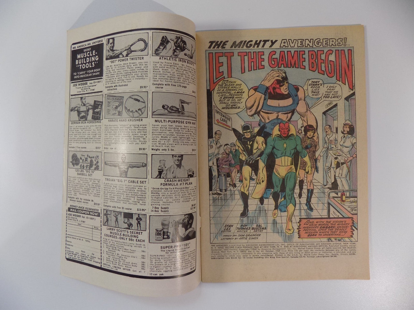 Avengers #69 Marvel Comic October 1969 Fine/Very Fine