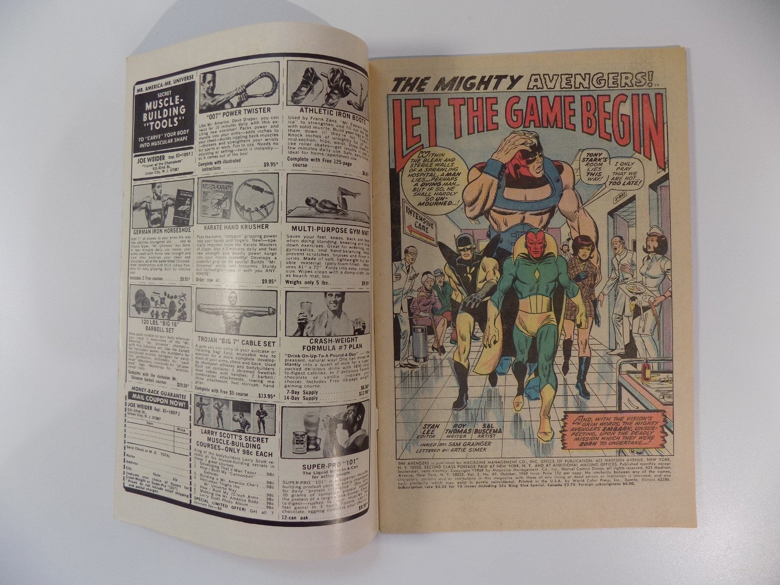 Avengers #69 Marvel Comic October 1969 Fine/Very Fine