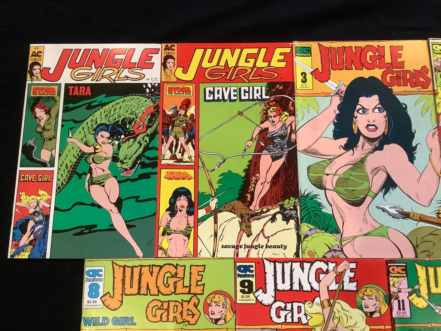 Jungle Girls #1,2,3,4,5,7,8,9,11,12,13 comic lot, AC Comics, Sheena, 1989