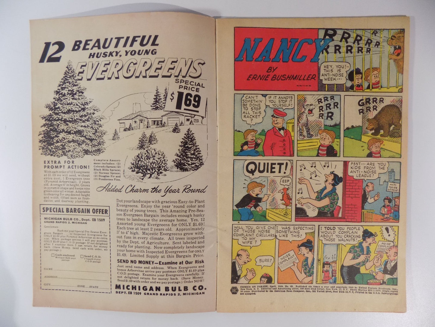 Nancy #65 United Feature Comic April 1949 Very Fine-