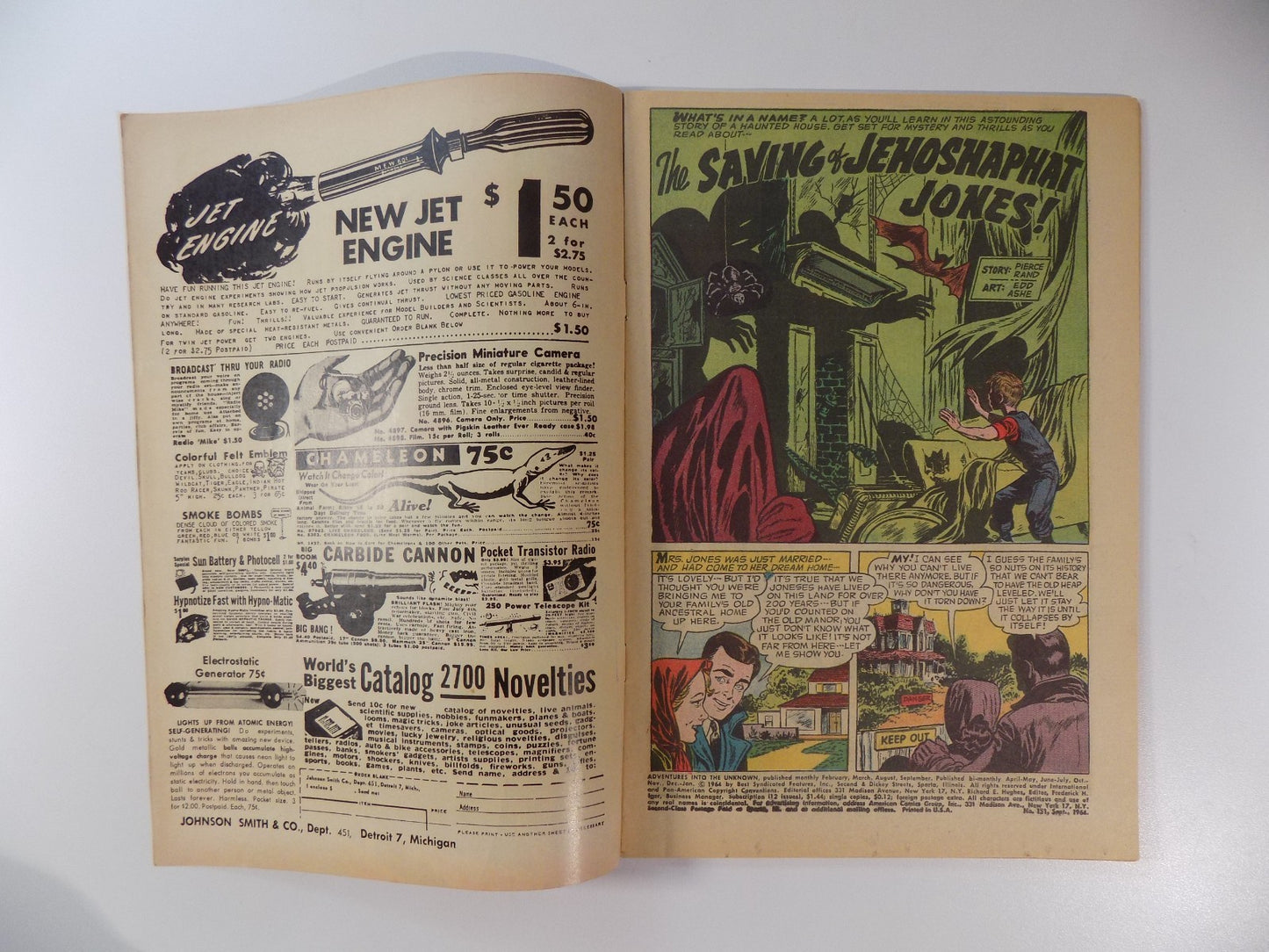 Adventures Into The Unknown #151 American Comic Sept 1964 F/VF