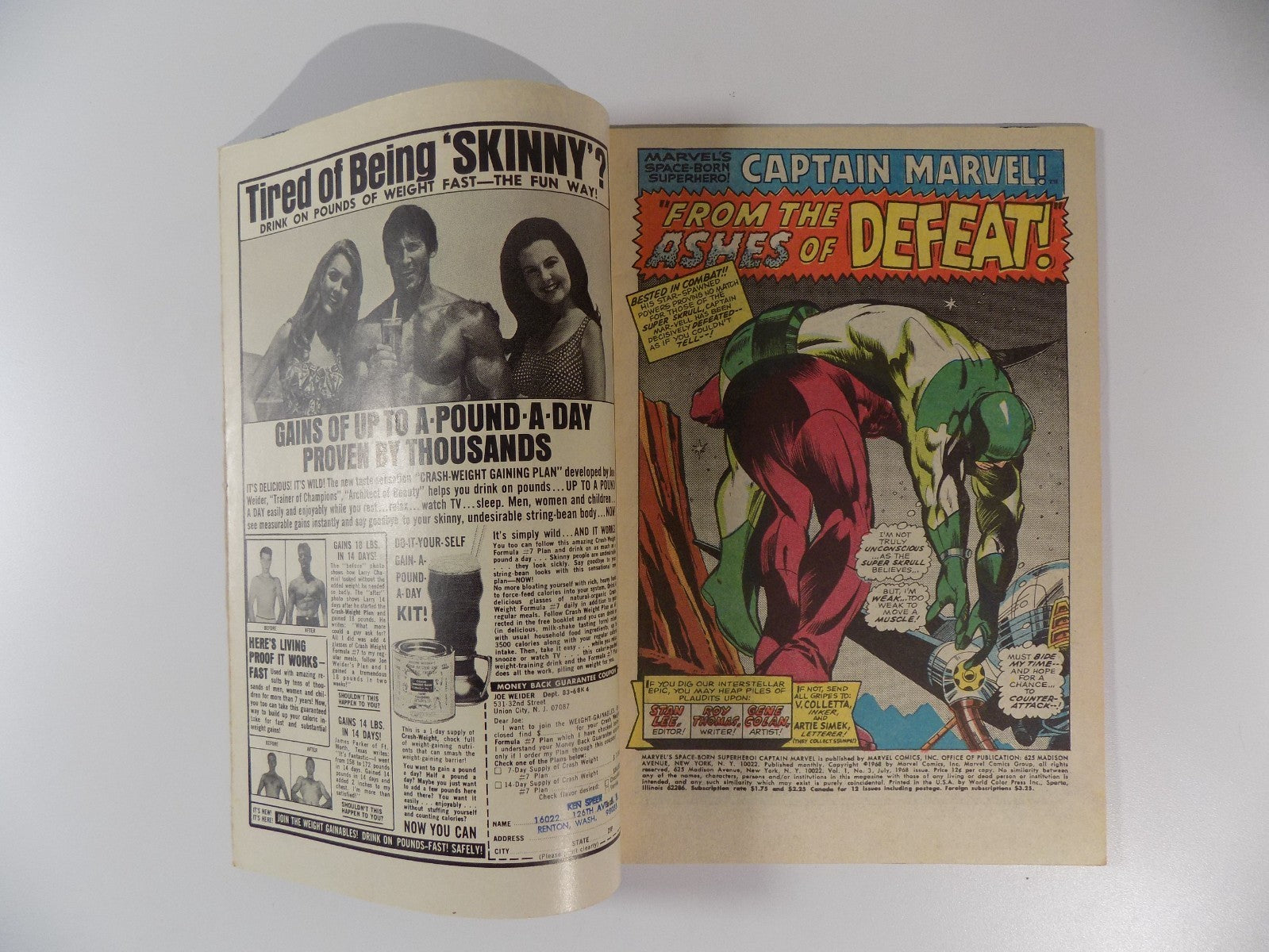 Captain Marvel #3 Marvel Comic July 1968 Very Fine-