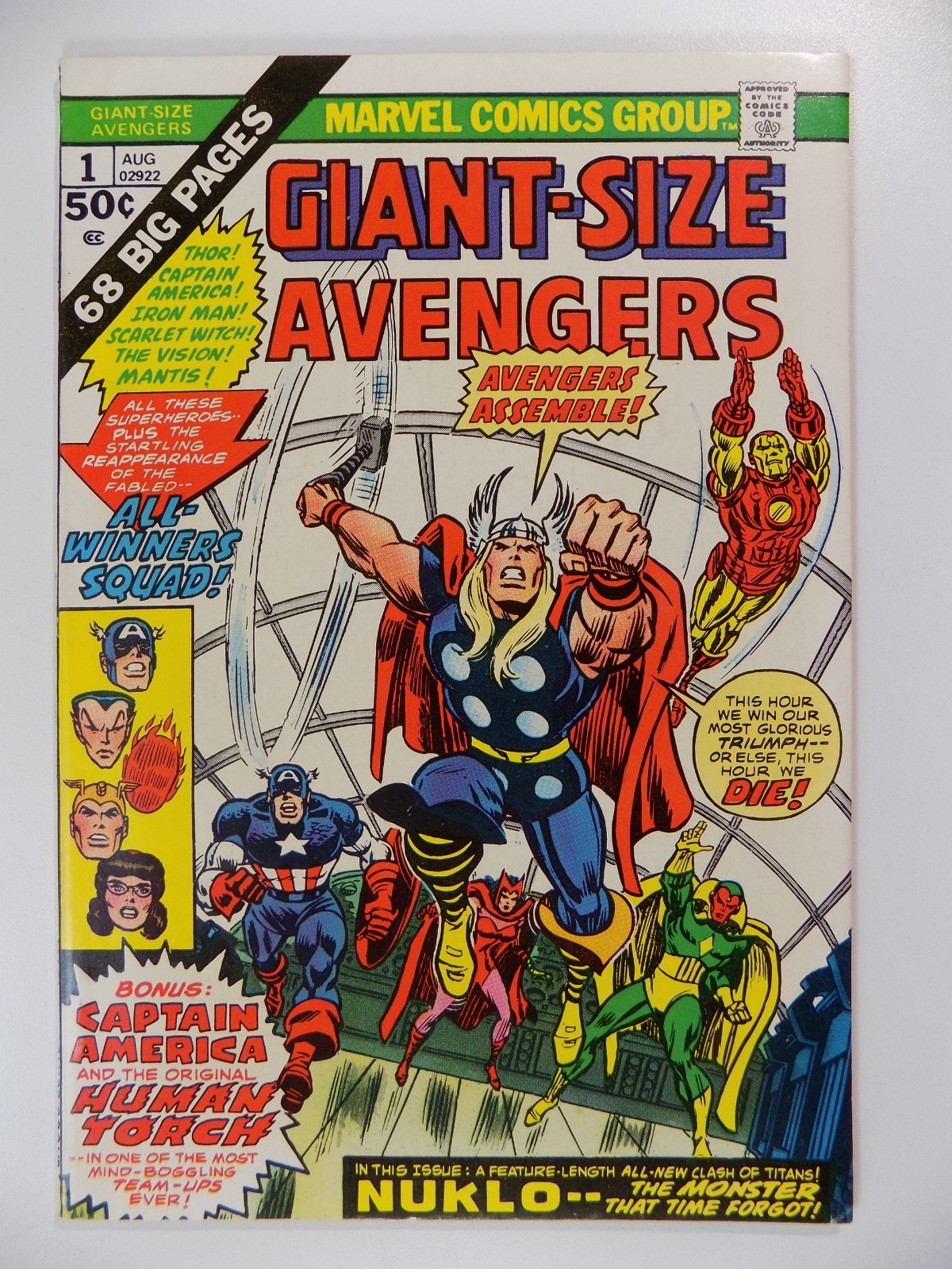 Giant-Size Avengers #1 Marvel Comic August 1974 Very Fine