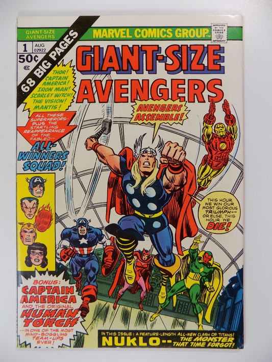 Giant-Size Avengers #1 Marvel Comic August 1974 Very Fine
