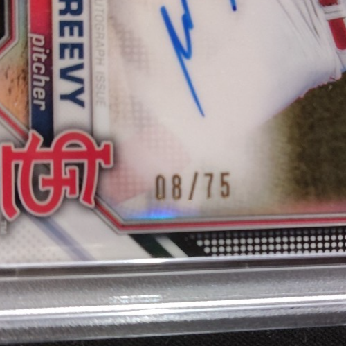 2021 Bowman Draft - Michael McGreevy - #/75 Black Refractor Autograph PSA 10