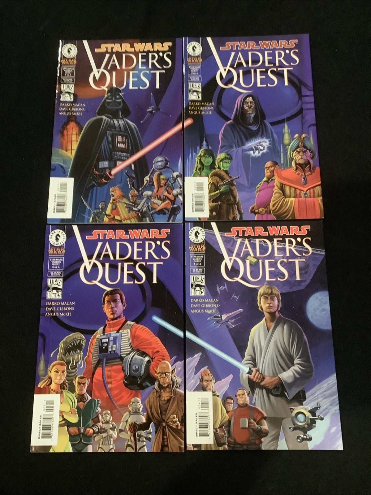 Star Wars: Vader's Quest #1-4 Complete Comic Set, Dark Horse Comics, Macan