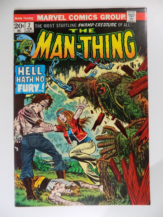 Man-Thing #2 Marvel Comic February 1974 Very Fine+
