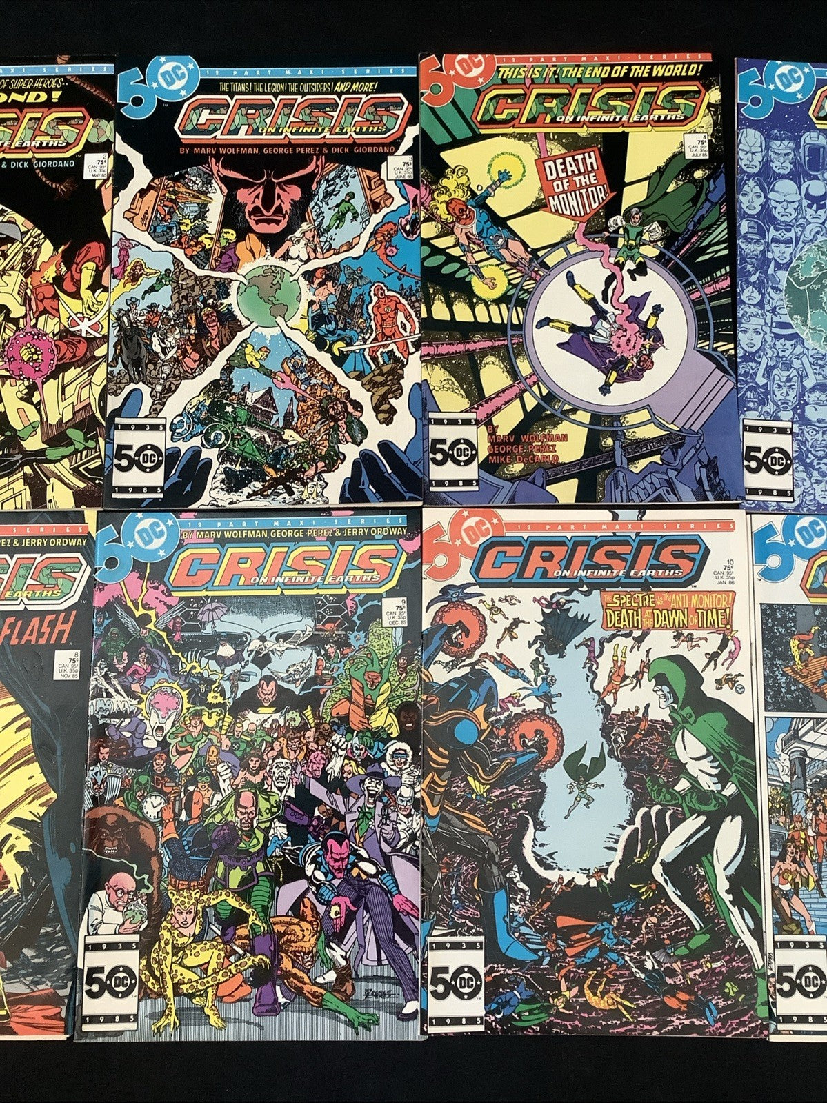 Crisis on Infinite Earths #1-12 Complete Comic Set, DC, Wolfman/Perez, 1985