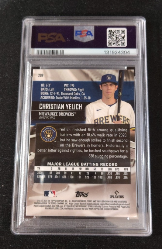 Christian Yelich - 2021 Stadium Club Chrome 1991 Variation #209 PSA 10 Gem Mint