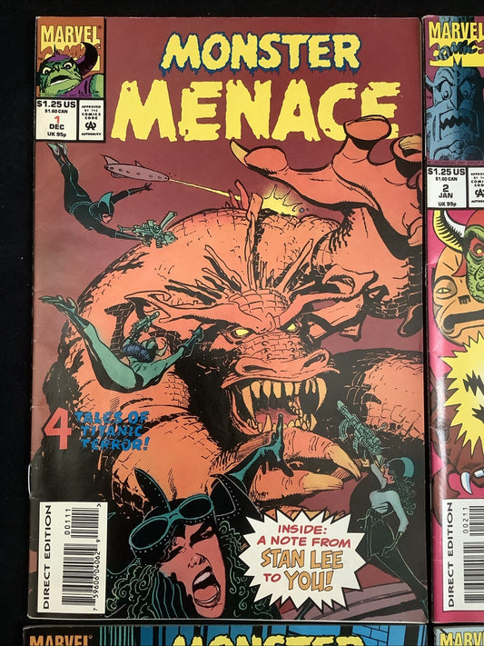 Monster Menace #1-4 Complete Comic Set, Marvel, Stan Lee/Jack Kirby/Steve Ditko