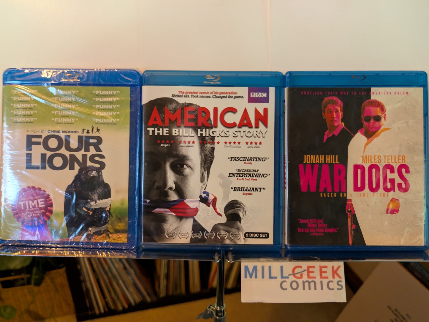 Four Lions / American: The Bill Hick's Story / War Dogs, 3 Movies (Blu-ray) -JD