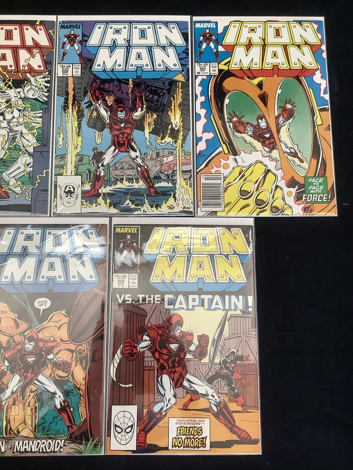 Iron Man #218-228 Comic Lot, Marvel Comics, 1st App Ghost, Machelinie/Layton