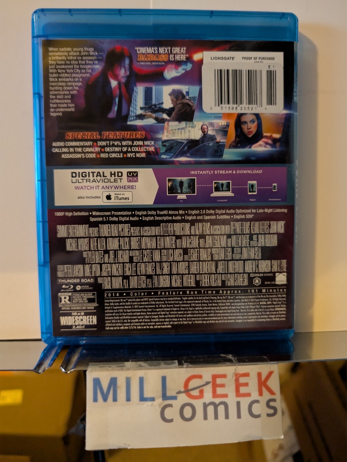 John Wick, Chapters 1 - 3, Keanu Reeves (Blu-Ray) Like New -JD