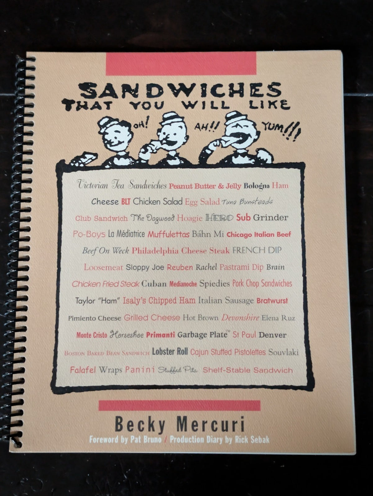 Sandwiches That You Will Like by Becky Mercuir, spiral-bound -JD