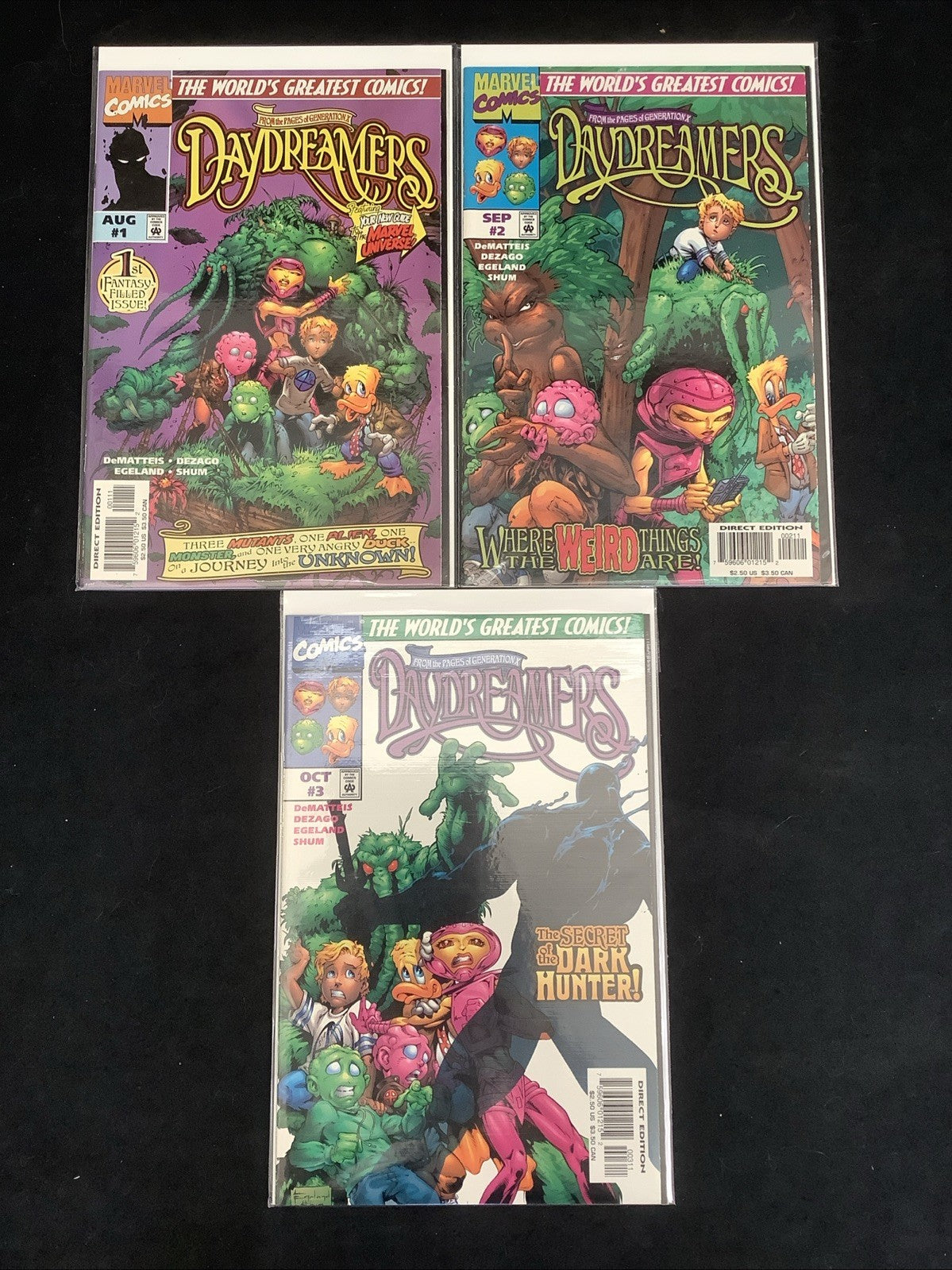 Daydreamers #1-3 Complete Comic Set, Marvel Comics, DeMatteis/Dezago, 1997