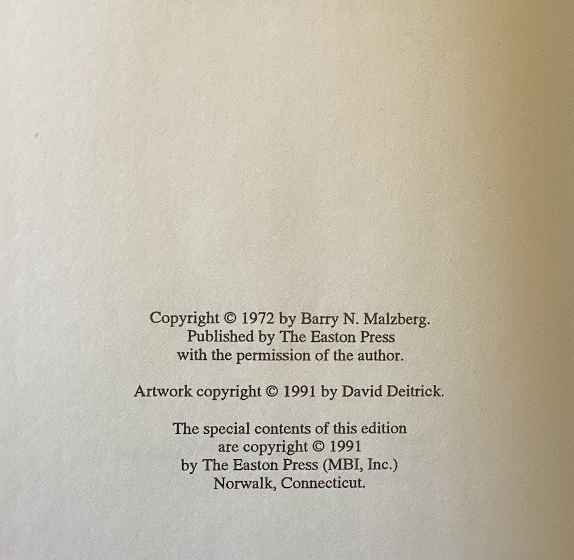 Easton Press BEYOND APOLLO Barry N. Malzberg Sci Fi 1991 Collector Ed JD