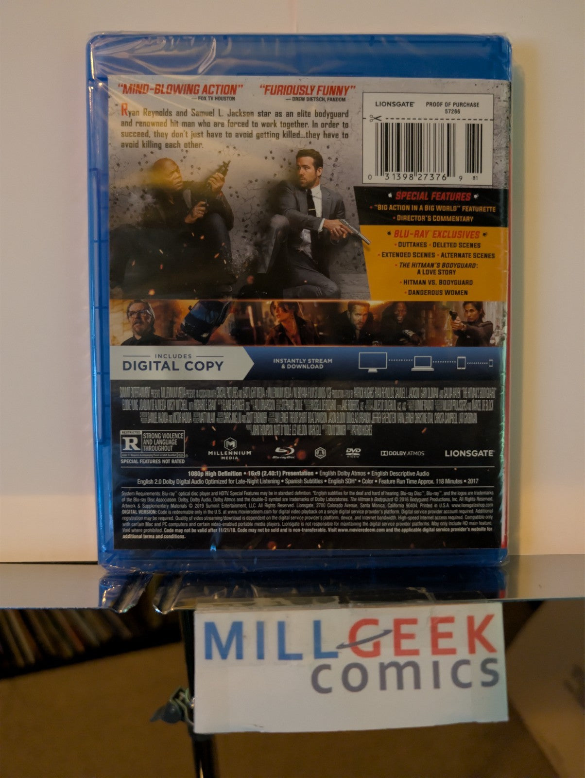 The Hitman's Bodyguard, Ryan Reynolds & Samuel L. Jackson (Blu-ray) -JD