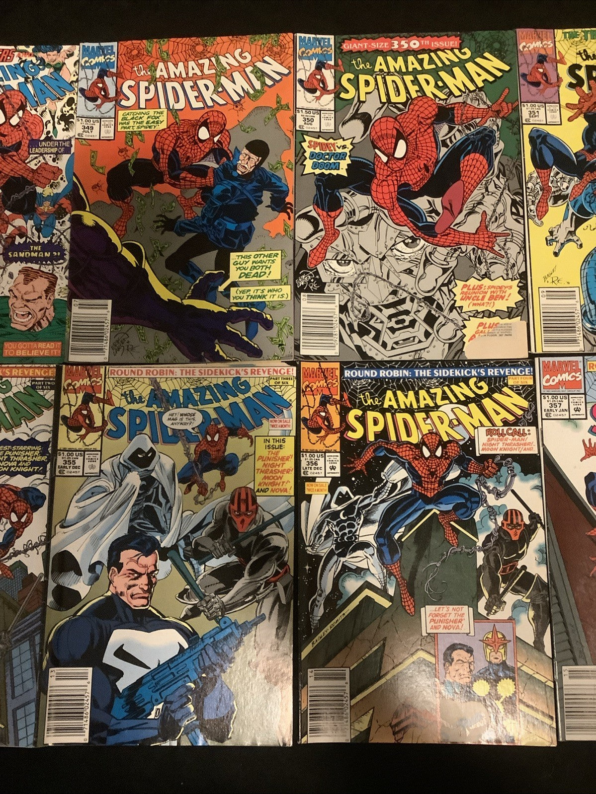 Amazing Spider-Man #334-358 Comic Lot, 1st App Cletus Kasidy, #341 Torn Page