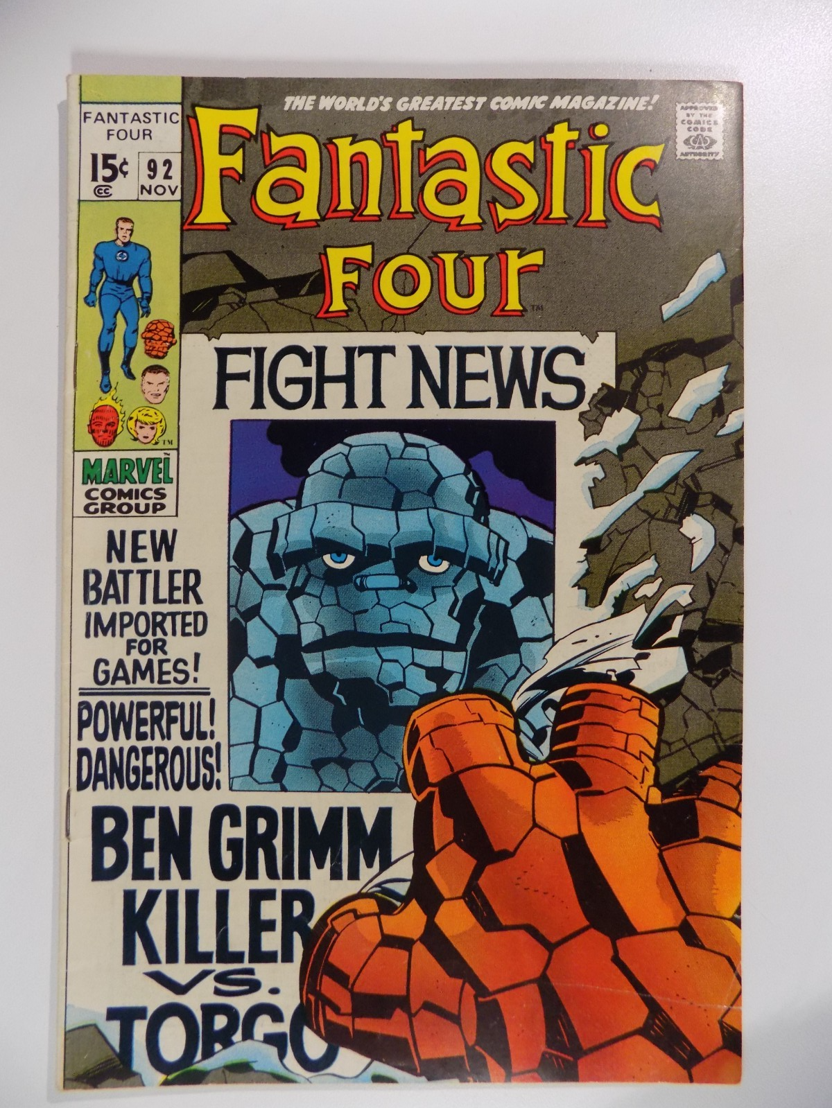 Fantastic Four #92 Marvel Comic November 1969 Very Fine