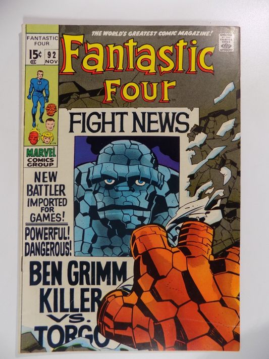Fantastic Four #92 Marvel Comic November 1969 Very Fine