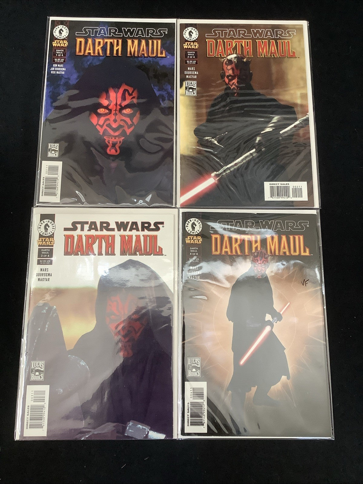 Star Wars Darth Maul #1-4 Complete Comic Set, Dark Horse, Photo Variant Covers