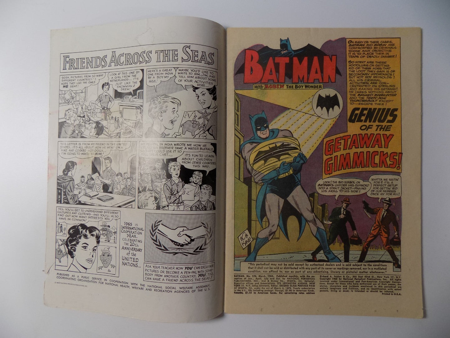 Batman #170 DC Comics Logo Change! Very Good March 1965