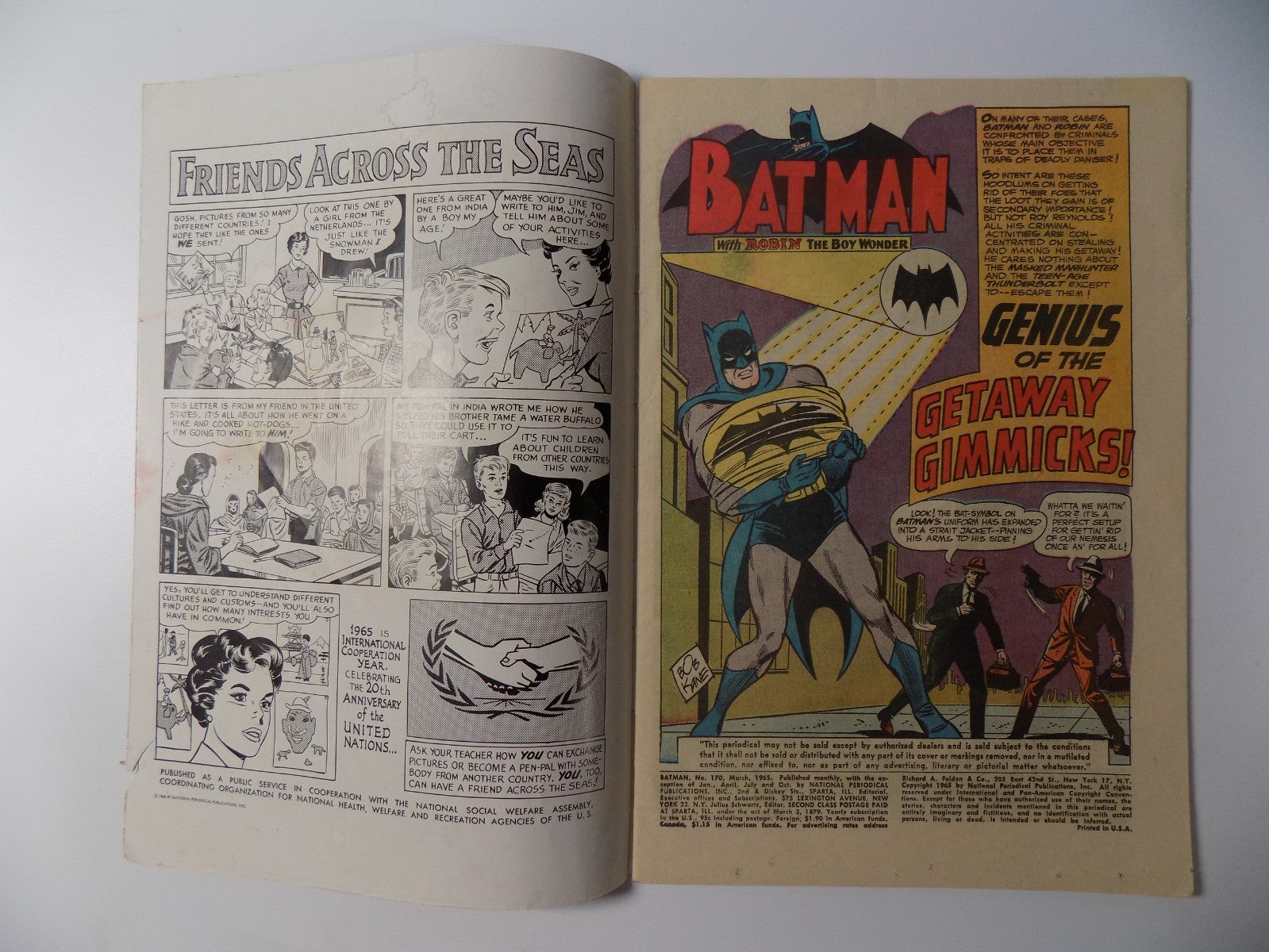 Batman #170 DC Comics Logo Change! Very Good March 1965