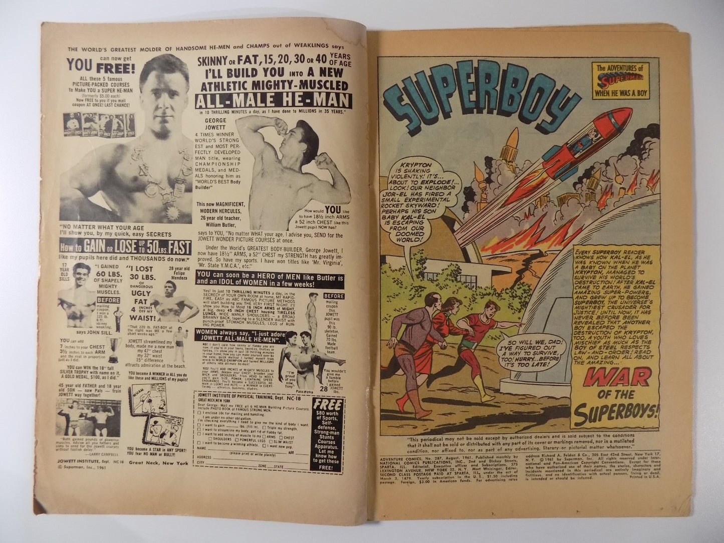 Adventure Comics #287 DC Comic Very Good August 1961