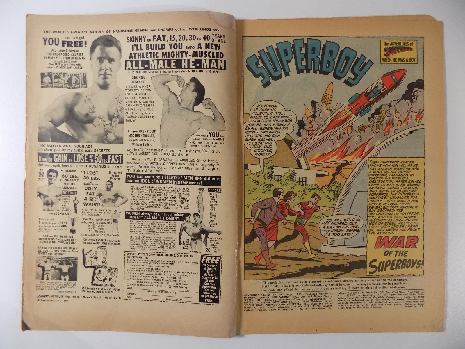 Adventure Comics #287 DC Comic Very Good August 1961