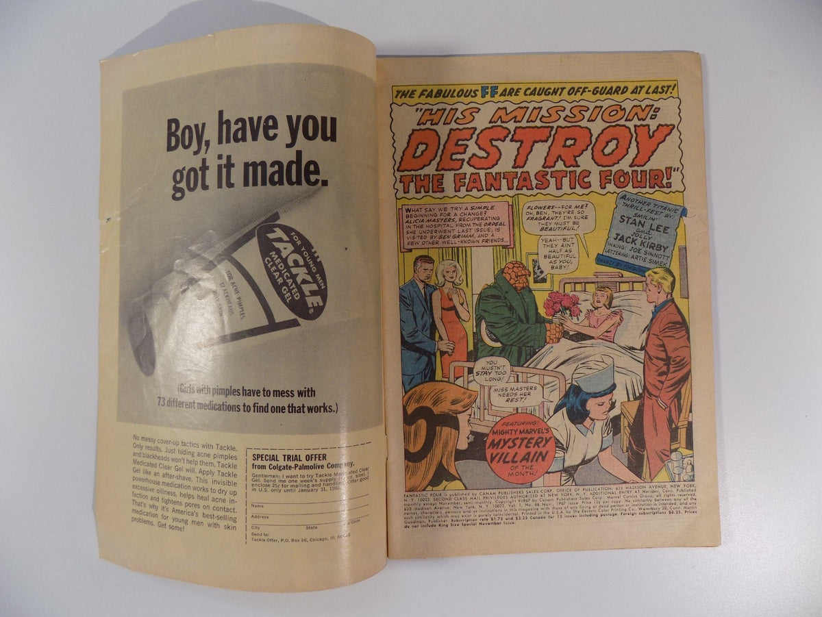 Fantastic Four #68 Marvel Comic November 1967 Fine