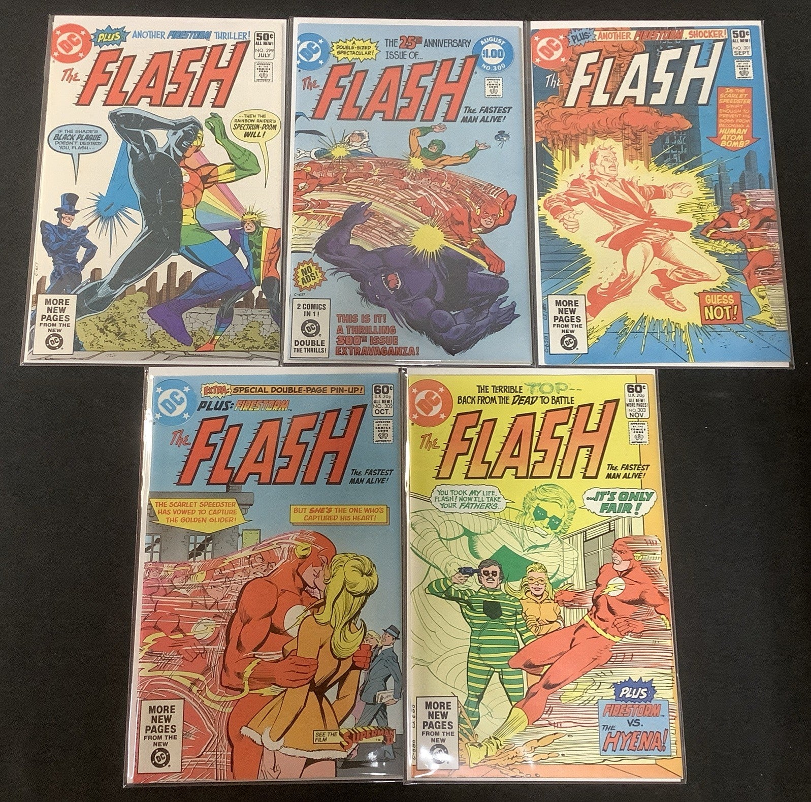 The Flash #299-303 Comic Lot, DC, Cary Bates/Fred Hembeck/Carmine Infantino