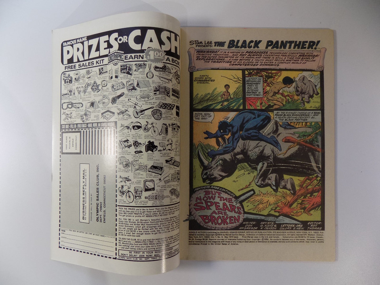 Jungle Action #9 Marvel Comic May 1974 Very Fine+