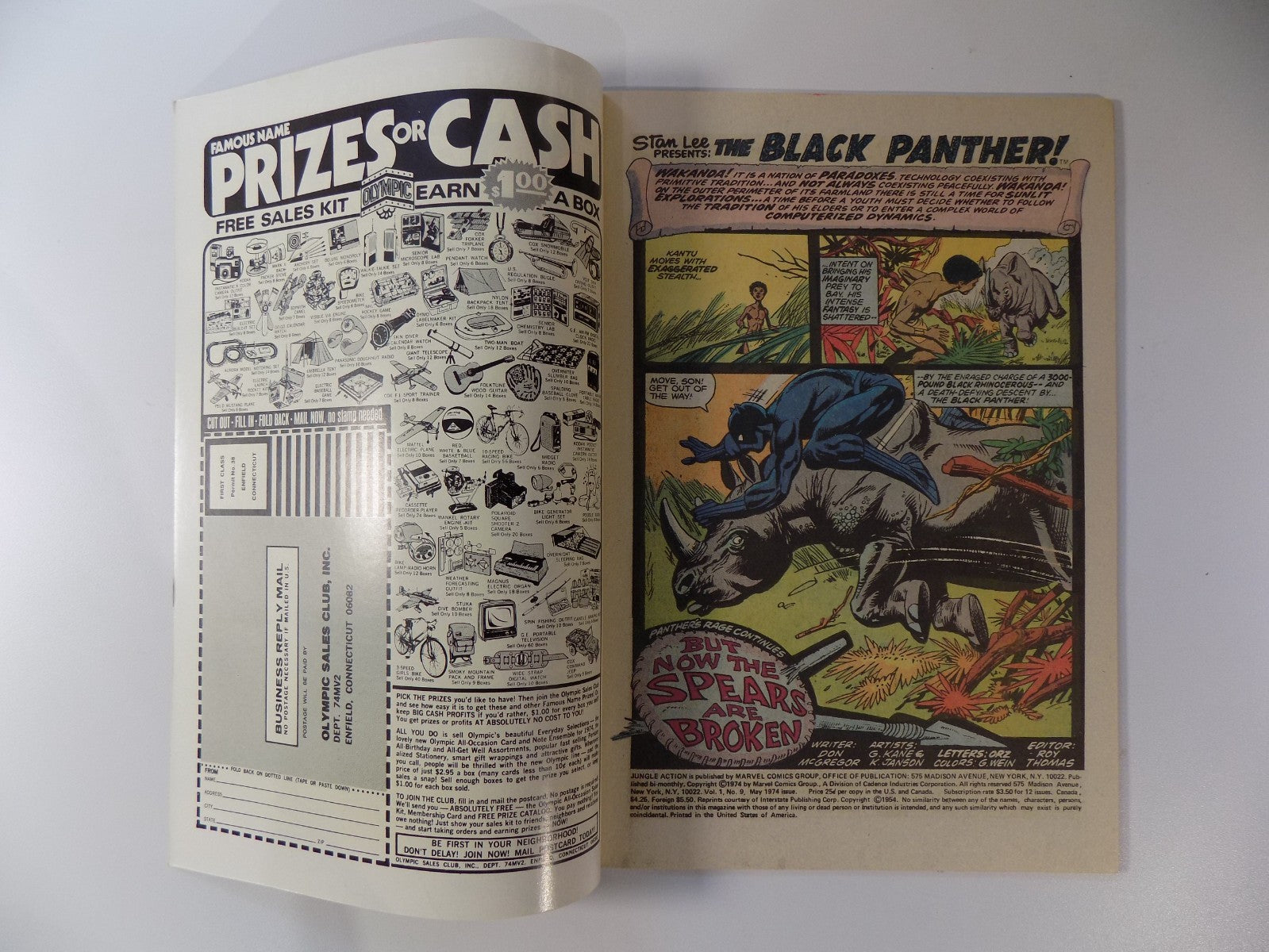 Jungle Action #9 Marvel Comic May 1974 Very Fine+