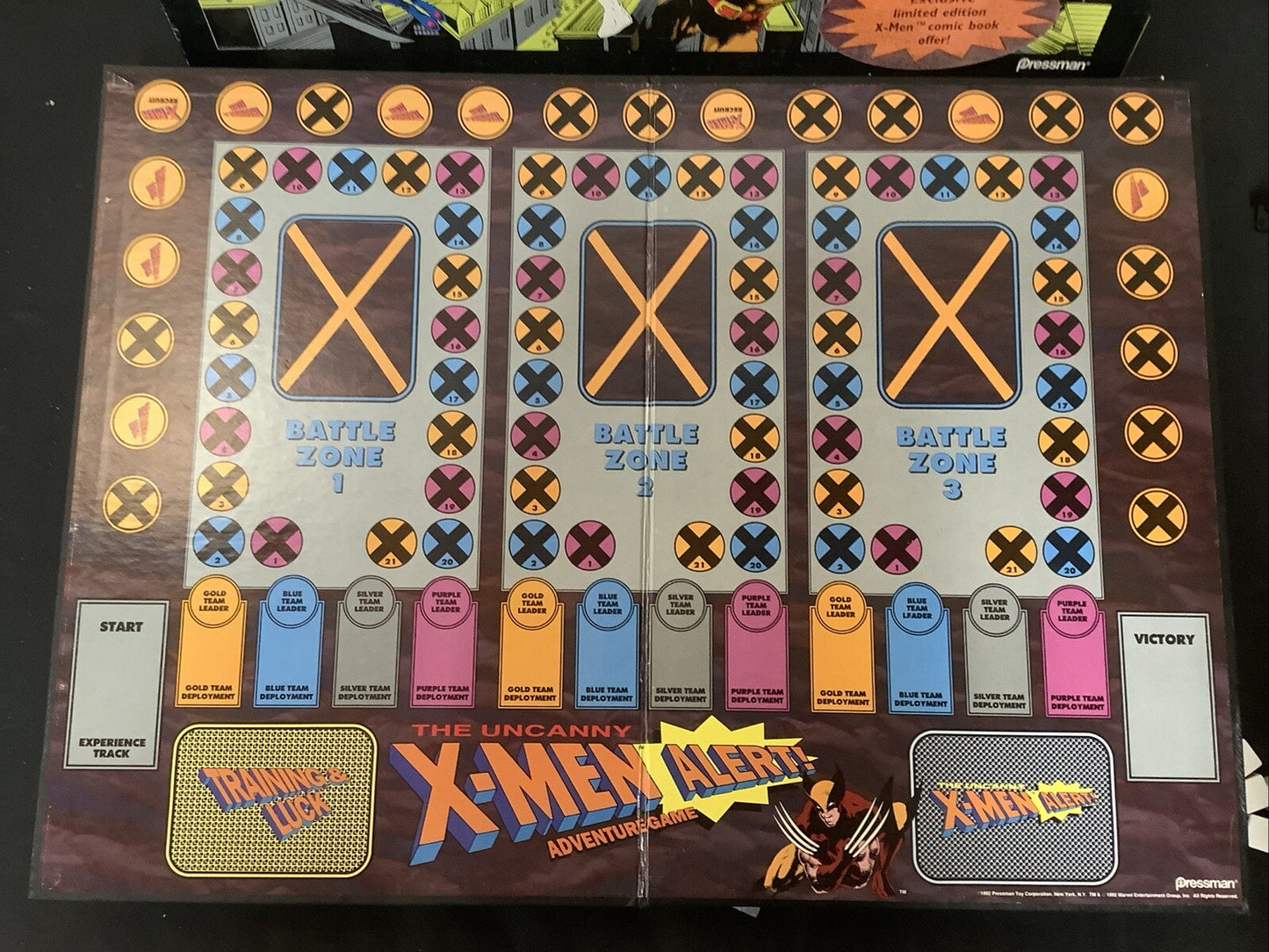Vintage Marvel 1992 Uncanny X-Men Alert Adventure Game, Missing Instruction Book
