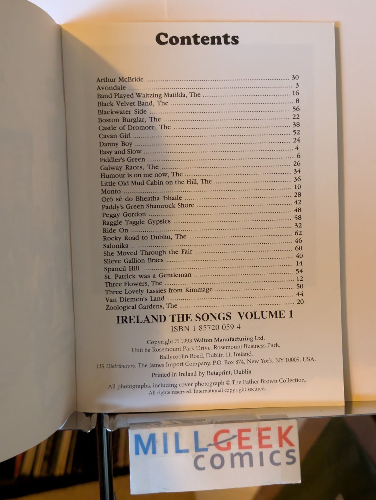 Ireland the Songs, Books One and Three (1993 TPB) -JD