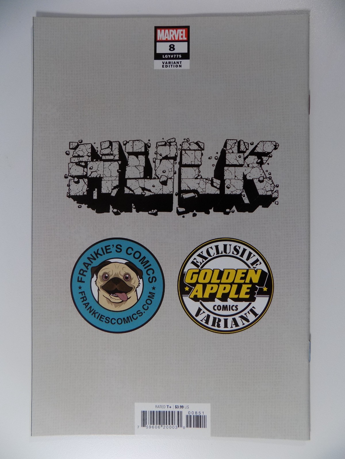 Hulk #8 Bjorn Barends Frankie's & Golden Apple Comic Variant October 2022