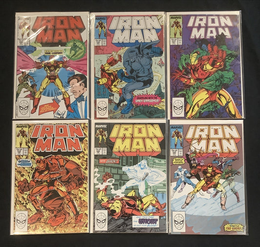 Iron Man #235-240 Comic Lot, Marvel Comics, David Michelinie/Butch Guice, 1988