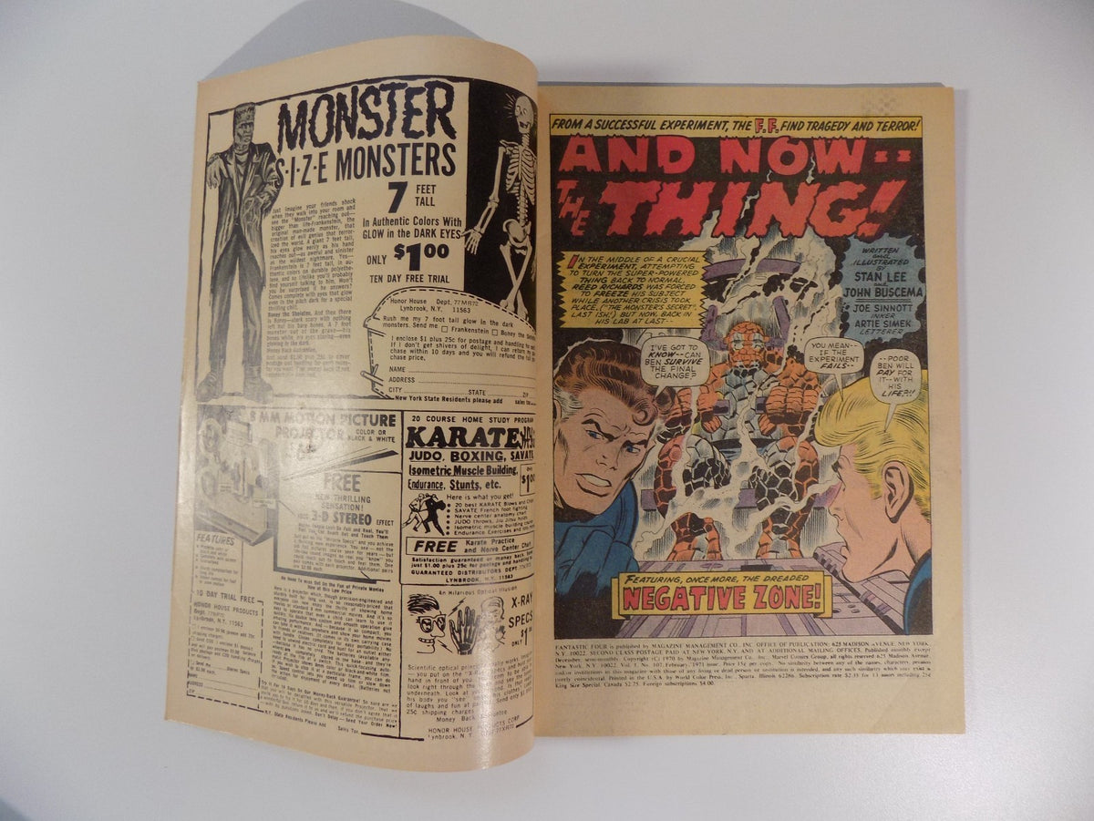Fantastic Four #107 Marvel Comic February 1971 Fine