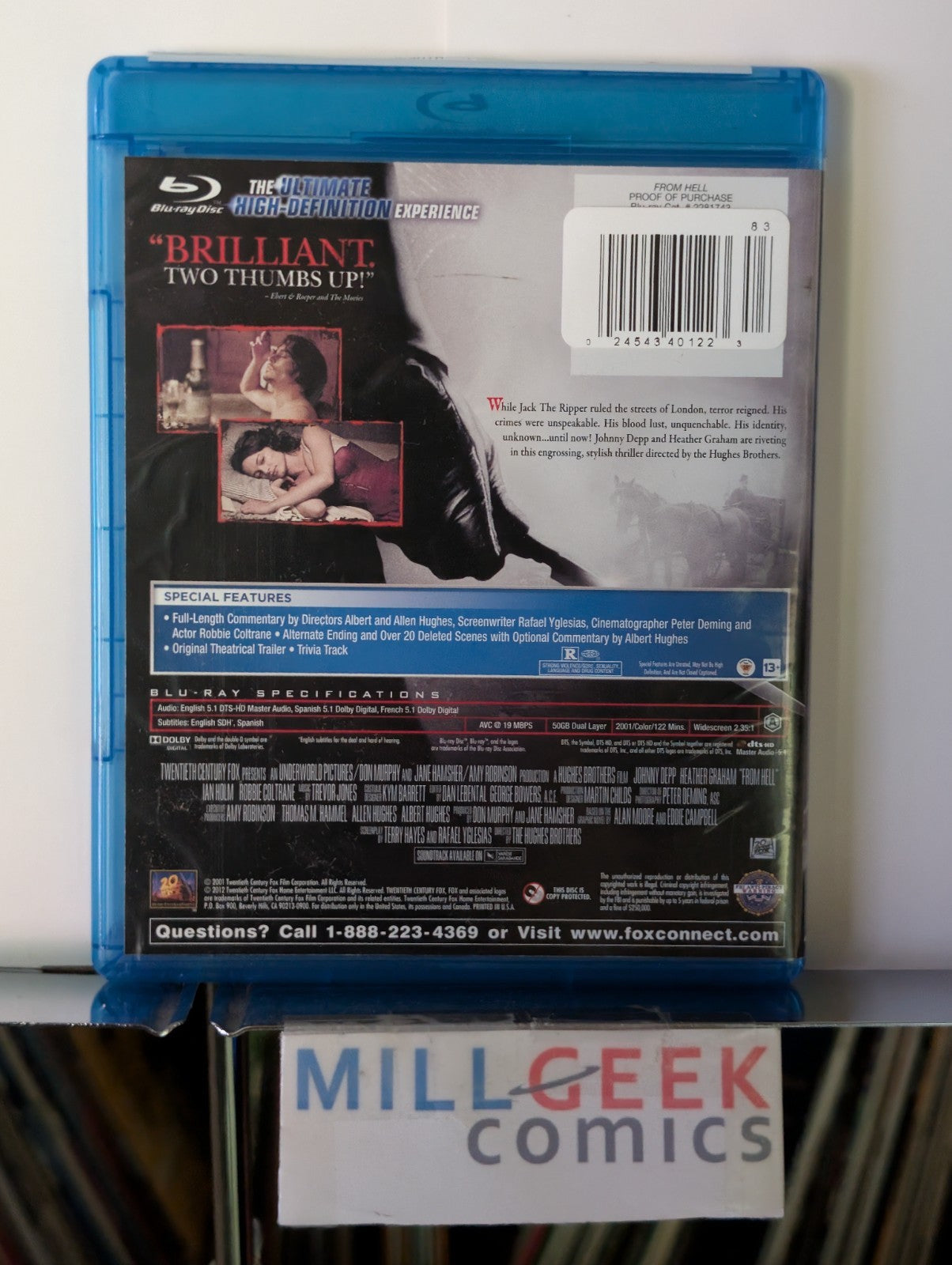 From Hell, Johnny Depp OOP with Faceplate (Blu Ray) -JD