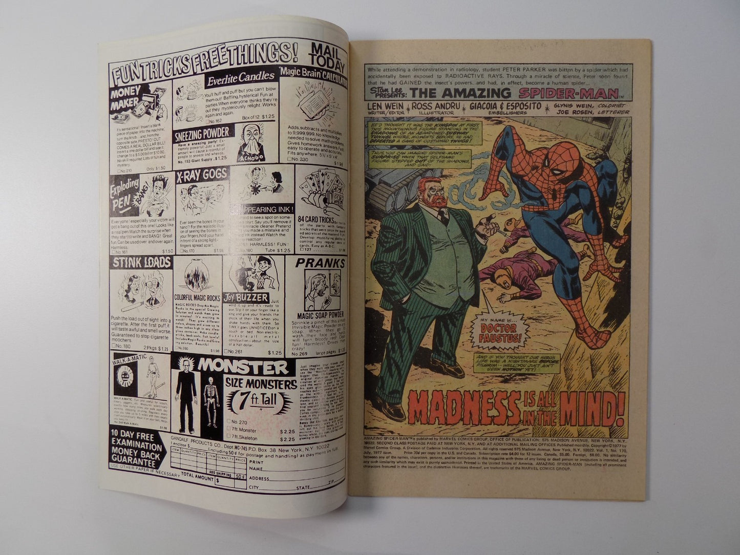 Amazing Spider-Man #170 Marvel Comic Very Fine July 1977