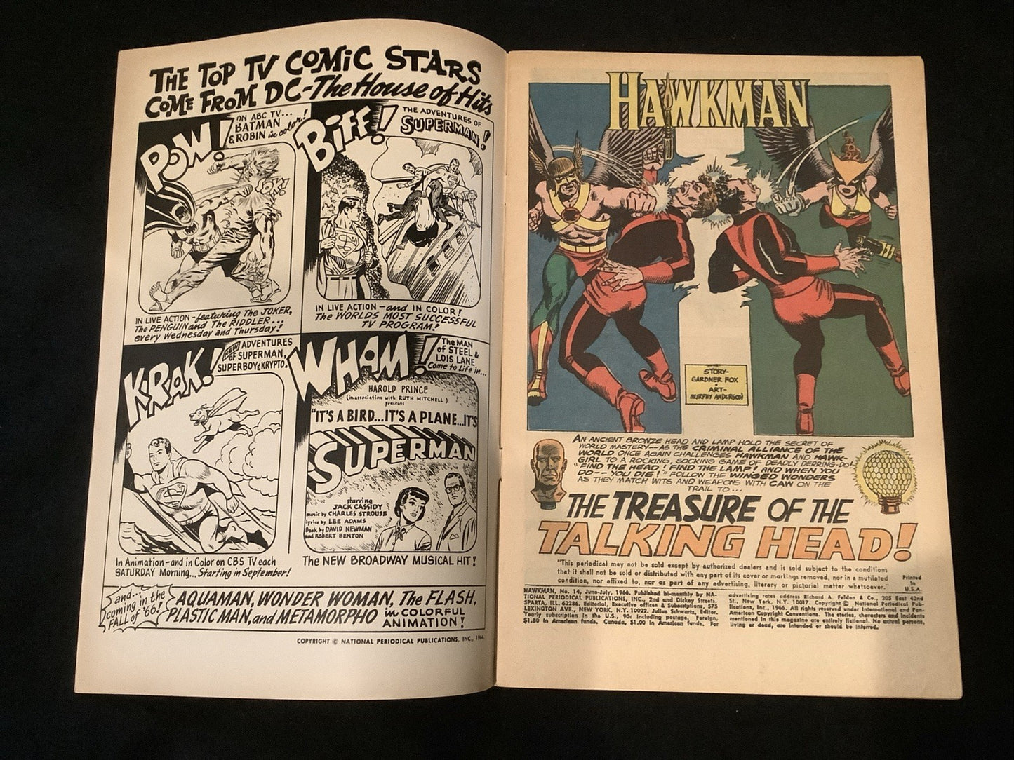 Hawkman #14 (DC Comics June-July 1966) VF (8.0) Gardner Fox, Murphy Anderson