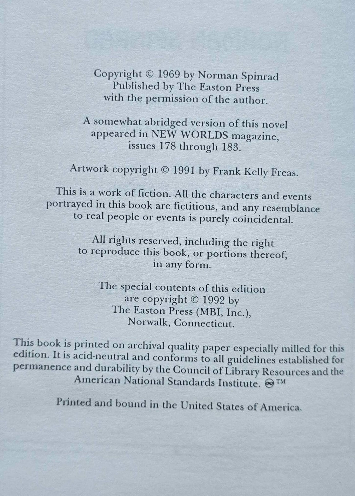 Bug Jack Barron By Norman Spinrad - Collector's Edition (Easton Press 1992) JD