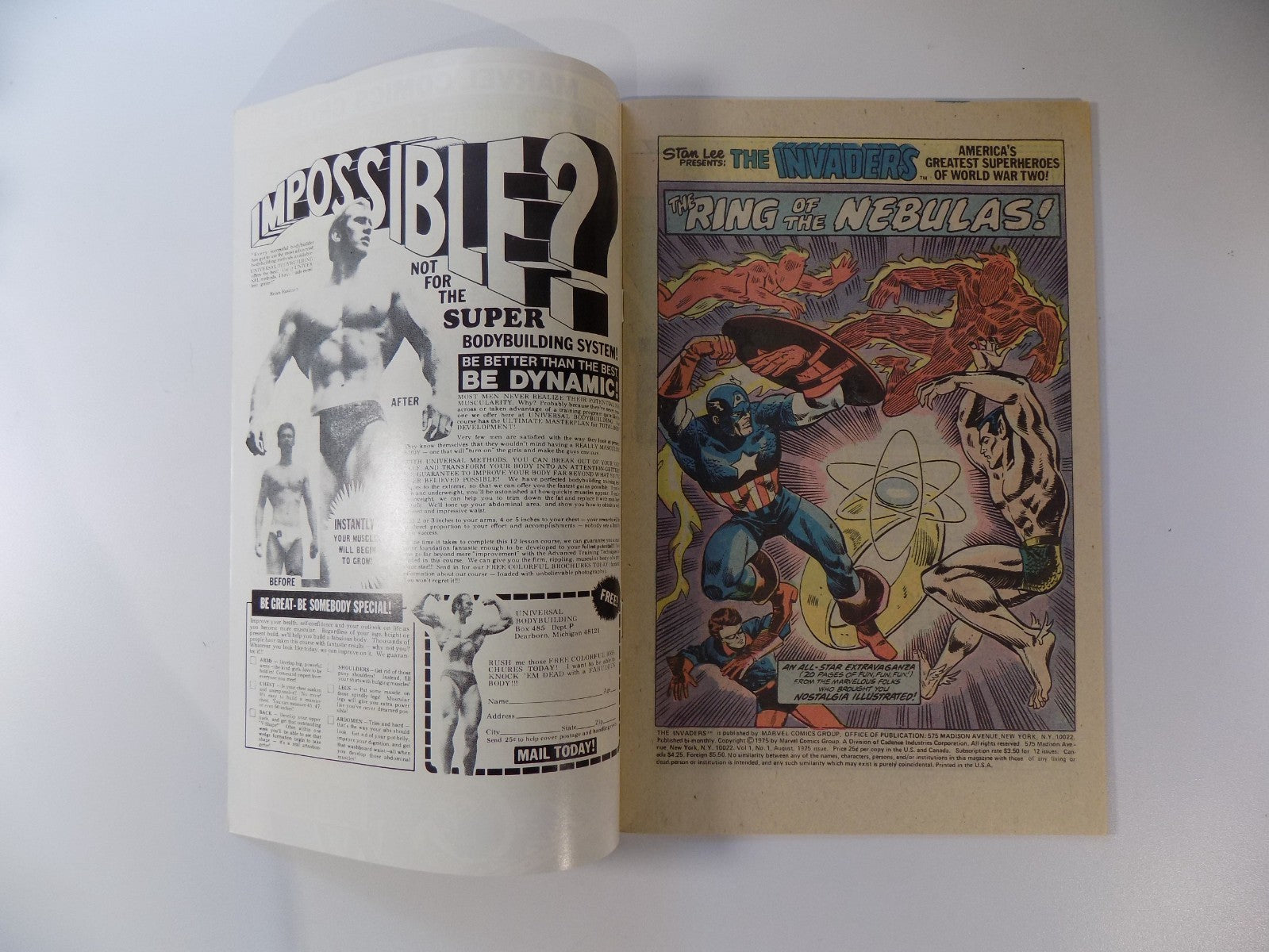 Invaders #1 Marvel Comic August 1975 Very Fine